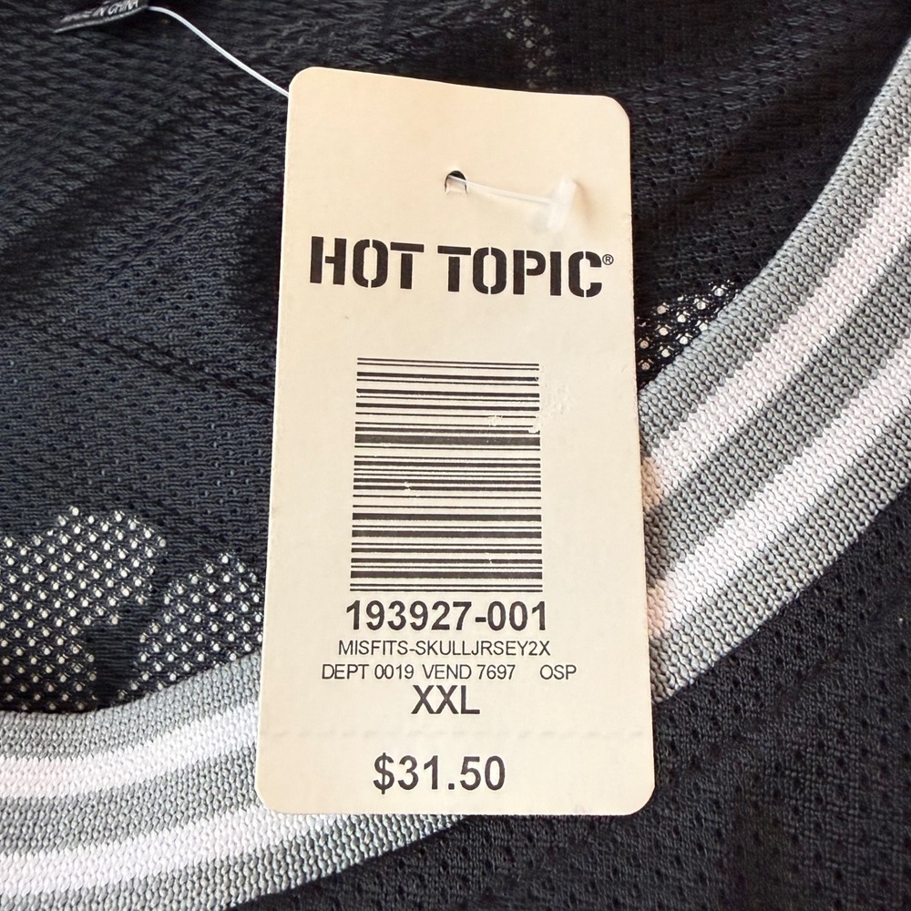 Hot Topic Misfits Skull 138 Basketball Jersey Black Mesh Punk Tank Top XXL NWT - Picture 7 of 7
